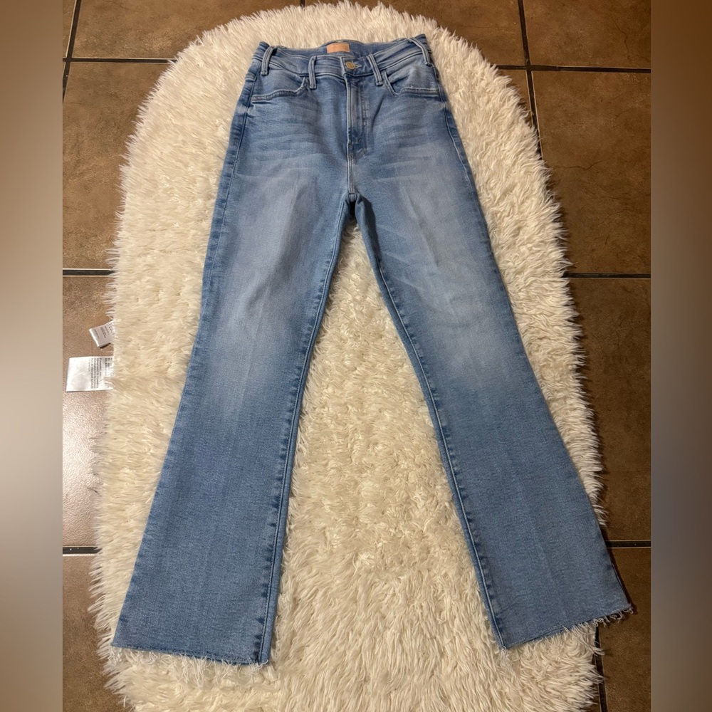 Mother The Hustler Ankle Fray Straight-Leg Jeans